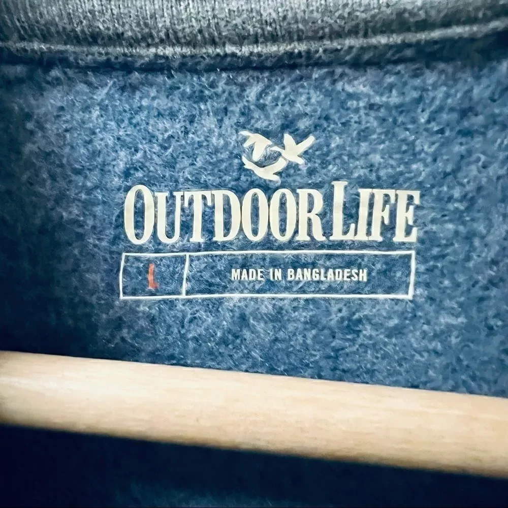 NWT Outdoor Life blue quarter snap long sleeve pullover jacket coat L Large